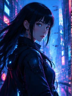 Anime city portrait