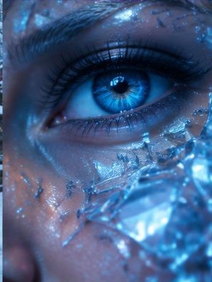 Crystal-covered blue eye